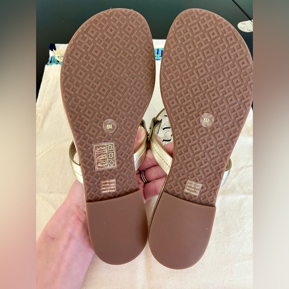TORY BURCH Metallic Miller Sandal Spark Gold Sz 6 *New without box* - Picture 5 of 10
